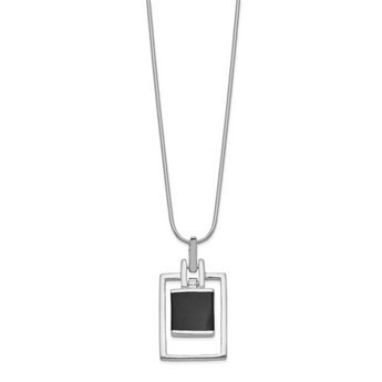 Onyx Necklace in Sterling Silver, 16 Inch