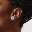Sterling Silver Rhodium Diam. & White Topaz Earring Jacket - Birthstone Company