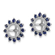 Sterling Silver Rhodium Diam. & Created Sapphire Earring Jacket - Birthstone Company
