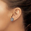 Sterling Silver Rhodium Diam. & Created Sapphire Earring Jacket - Birthstone Company