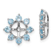 Sterling Silver Rhodium Swiss Blue Topaz Earring Jackets for Women