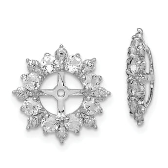 Sterling Silver 925 Earring Jackets with White Topaz & Diamond