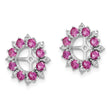 Sterling Silver 925 Earring Jackets with Created Ruby and Diamond Elegance - Birthstone Company