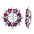 Sterling Silver 925 Earring Jackets with Created Ruby and Diamond Elegance - Birthstone Company