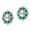 Sterling Silver Rhodium Earring Jackets with Lab Created Emeralds