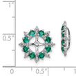 Sterling Silver Rhodium Earring Jackets with Lab Created Emeralds