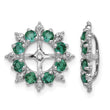 Sterling Silver Rhodium Earring Jackets with Lab Created Emeralds - Birthstone Company