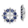 Sterling Silver Sapphire & Diamond Earring Jackets, Elegant Women's Design