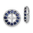 Sterling Silver Rhodium-Plated Sapphire Diamond Earring Jackets for Women