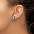 Sterling Silver Rhodium White Topaz & Black Sapphire Earring Jacket - Birthstone Company