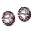 Sterling Silver 925 Rhodolite Garnet & Black Sapphire Earring Jackets Elegant Women's Birthstone Design - Birthstone Company