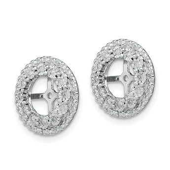 Sterling Silver Rhodium Diam. Earring Jacket
