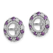 Sterling Silver Amethyst Earring Jackets with Polished Rhodium Finish