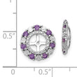 Sterling Silver Amethyst Earring Jackets with Polished Rhodium Finish