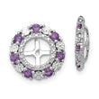 Sterling Silver Amethyst Earring Jackets with Polished Rhodium Finish