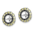 Sterling Silver Peridot & Black Sapphire Earring Jackets Polished & Rhodium-Plated