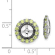 Sterling Silver Peridot & Black Sapphire Earring Jackets Polished & Rhodium-Plated