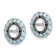 Sterling Silver Rhodium Earring Jackets with Blue Topaz and Black Sapphire