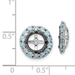 Sterling Silver Rhodium Earring Jackets with Blue Topaz and Black Sapphire