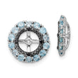 Sterling Silver Rhodium Earring Jackets with Blue Topaz and Black Sapphire