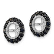 Sterling Silver 925 Earring Jackets with Black Sapphire & Diamond Prong Set - Birthstone Company