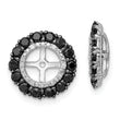 Sterling Silver 925 Earring Jackets with Black Sapphire & Diamond Prong Set