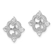 Sterling Silver White Topaz & Diamond Earring Jackets Elegant Polished Finish