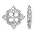 Sterling Silver White Topaz & Diamond Earring Jackets Elegant Polished Finish - Birthstone Company