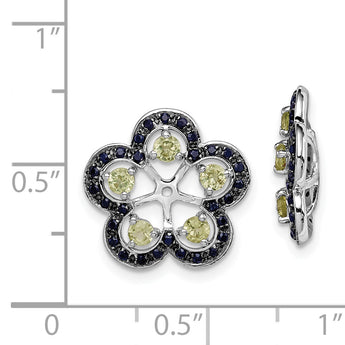 Sterling Silver Peridot & Black Sapphire Earring Jackets