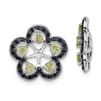 Sterling Silver Peridot & Black Sapphire Earring Jackets