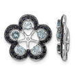 Sterling Silver Blue Topaz & Black Sapphire Earring Jackets by - Birthstone Company