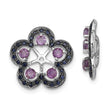 Sterling Silver Amethyst & Black Sapphire Earring Jackets with Rhodium Finish