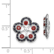 Sterling Silver Garnet Black Sapphire Earring Jackets Elegant Birthstone Design