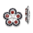Sterling Silver Garnet Black Sapphire Earring Jackets Elegant Birthstone Design