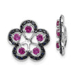 Sterling Silver 925 Ruby & Black Sapphire Earring Jackets Elegant Women's Birthstone Style