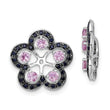 Sterling Silver 925 Pink & Black Sapphire Earring Jackets for October Birthstone Elegance