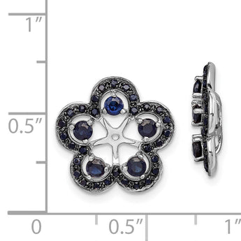 Sterling Silver Sapphire Earring Jackets with Rhodium Plating - Birthstone Company