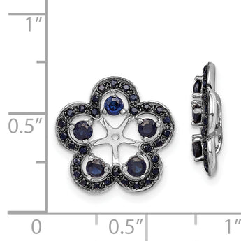 Sterling Silver Sapphire Earring Jackets with Rhodium Plating
