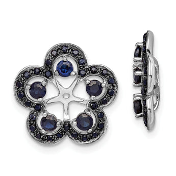 Sterling Silver Sapphire Earring Jackets with Rhodium Plating