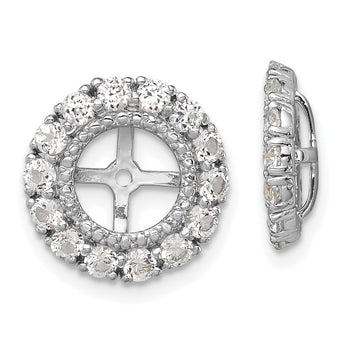 Sterling Silver Rhodium Diam. & White Topaz Earring Jacket