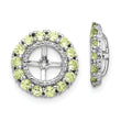 Sterling Silver Peridot Diamond Earring Jackets Elegant Birthstone Design