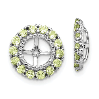 Sterling Silver Peridot Diamond Earring Jackets Elegant Birthstone Design