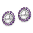 Sterling Silver 925 Earring Jackets with Amethyst & Diamond Elegance - Birthstone Company