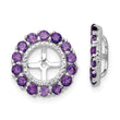 Sterling Silver 925 Earring Jackets with Amethyst & Diamond Elegance