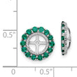 Sterling Silver Earring Jackets with Lab-Created Emeralds & Diamonds - Birthstone Company