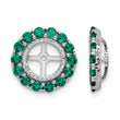 Sterling Silver Earring Jackets with Lab-Created Emeralds & Diamonds - Birthstone Company