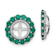 Sterling Silver Earring Jackets with Lab-Created Emeralds & Diamonds
