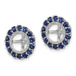 Sterling Silver 925 Earring Jackets with Lab-Created Sapphire and Diamond