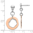 Sterling Silver Rose Gold-plated Post Dangle Earrings