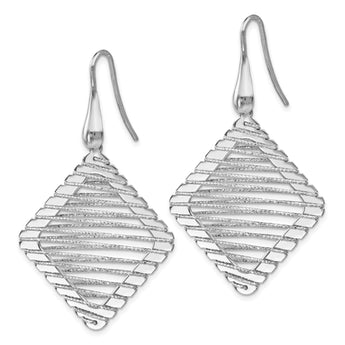 Sterling Silver Rhodium-plated Shepherd Hook Earrings
